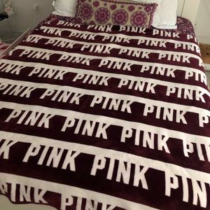 Love Pink Sherpa Blanket